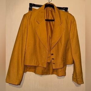 St. Michael Blazer and Skirt Set Size 14 Women Plus Gold